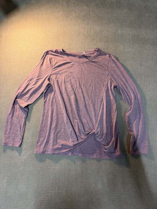 Ideology Tops - Ideology Women's Purple Long Sleeve Front Twist Active Top Size M